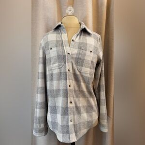 Workshop Republic Clothing Light Gray Checkered Shirt
